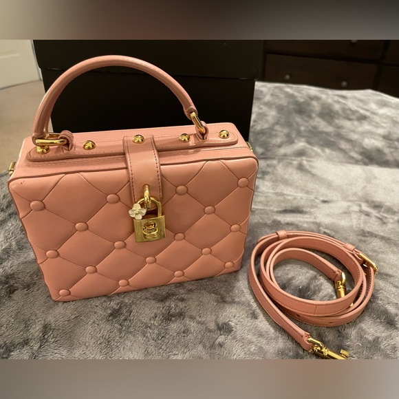 SOLD! Dolce & Gabbana Pink Quilted Leather Box Top Handle Bag - Picture 1 of 11